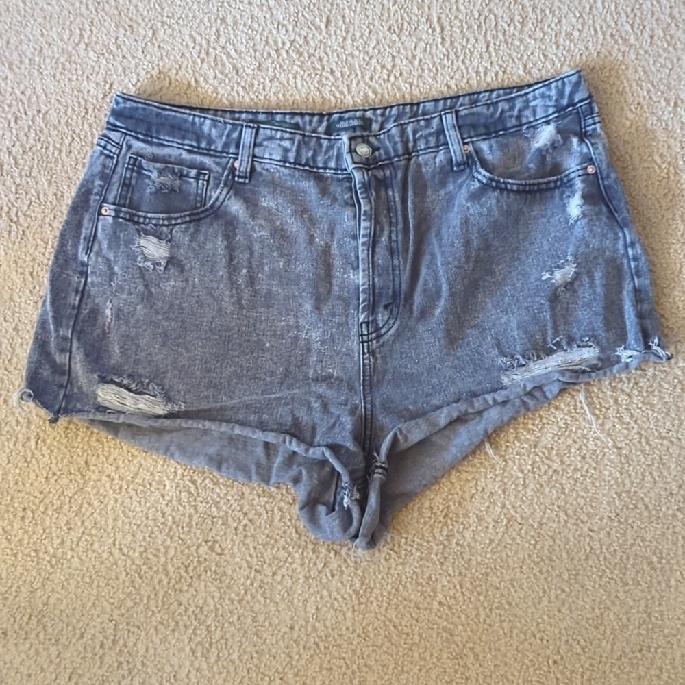 Wild Fable Gray Distressed Highest Rise Cut Off Shorts Size 16W